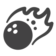 bowling ball hot fire icon